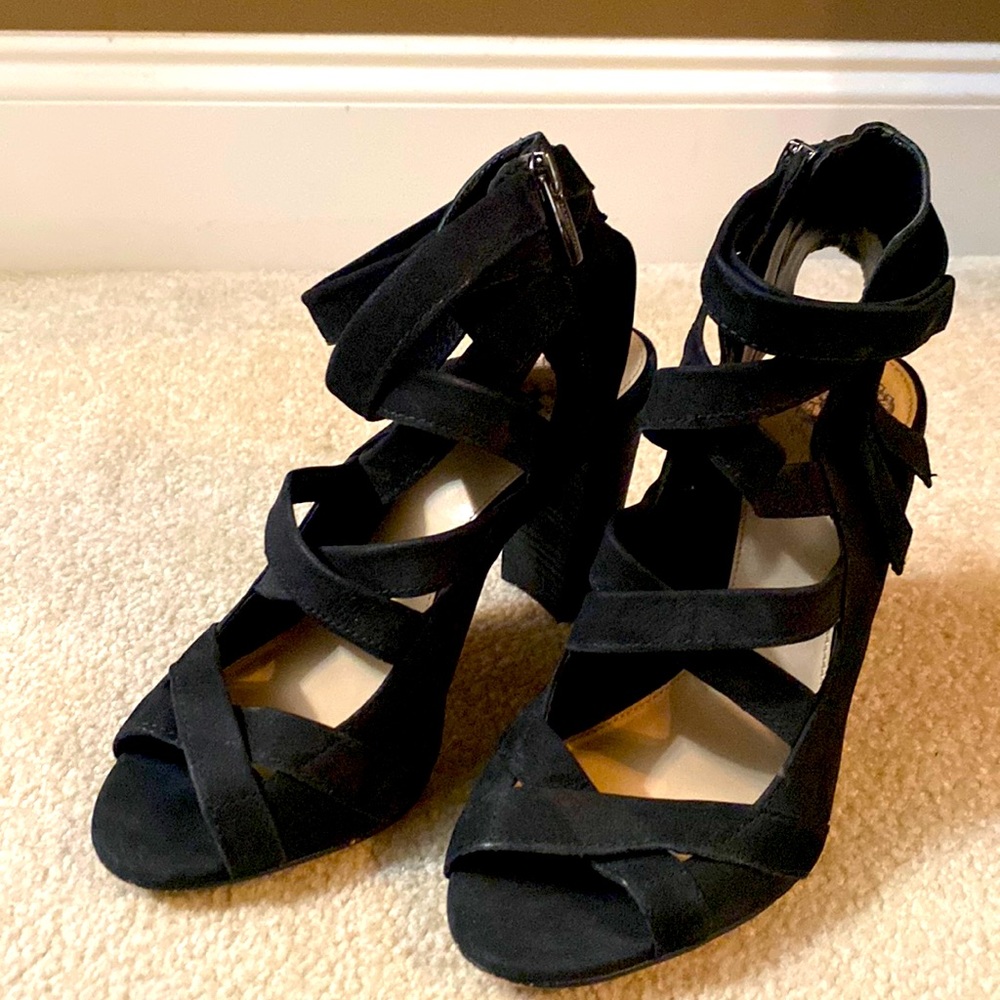 Black zip heels